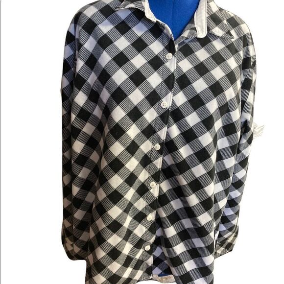 RIDERS by LEE, Women’s Flannel Shirt, Size XXL/XXG/TTG, Black & White checked - Picture 1 of 9